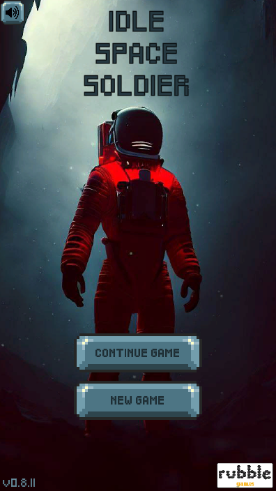 Title screen of Idle Space Soldier