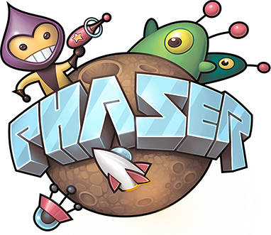 Phaser logo and link