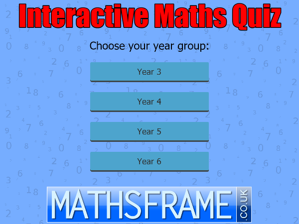 Mathsframe Interactive Quiz game at Mathsframe.co.uk